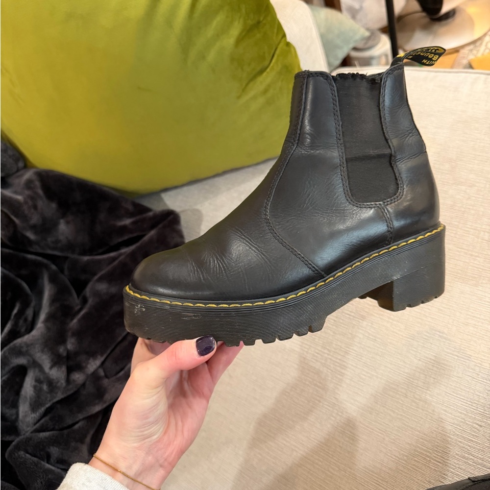 ROMETTY WYOMING LEATHER PLATFORM CHELSEA BOOTS - Picture 6 of 12